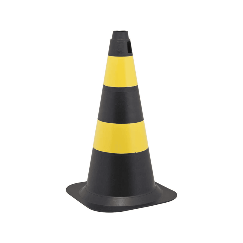 Cone de Sinalização 50cm Preto e Amarelo Vonder