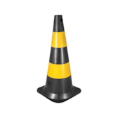 Cone de Sinalização 75cm Preto e Amarelo Vonder