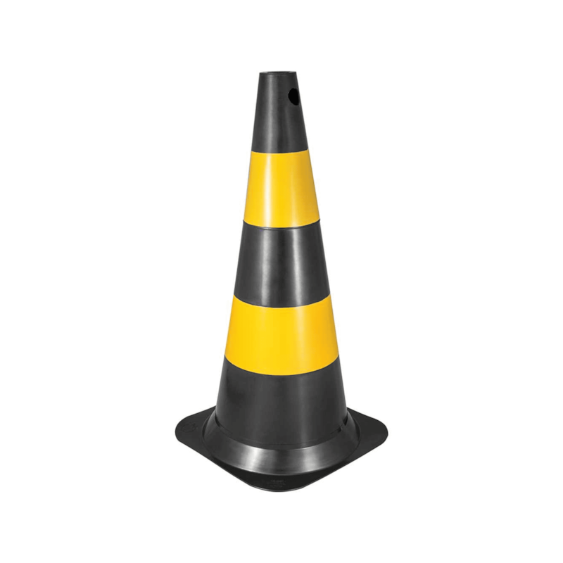 Cone de Sinalização 75cm Preto e Amarelo Vonder