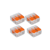 Conector de Emenda 3 Polos 4 Peças 0,14 a 4mm Wago Conector de Emenda 3 Polos 4 Peças 0,14 a 4mm Wago