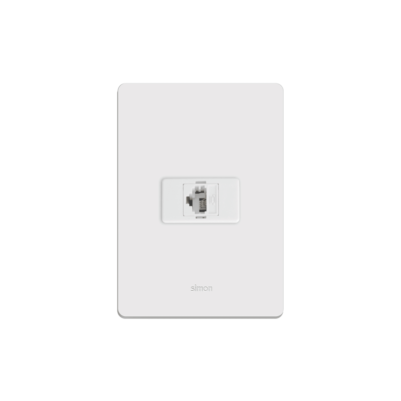 Conjunto 1 Tomada RJ11 4 Fios Branca Simon