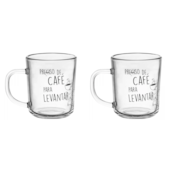 Conjunto 2 Canecas de Vidro Café 220ml Lyor