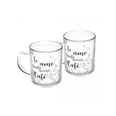 Conjunto 2 Canecas de Vidro Te Amo 220ml Lyor