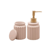 Conjunto 2 Peças Banheiro Stripes Cerâmica Nude Lyor