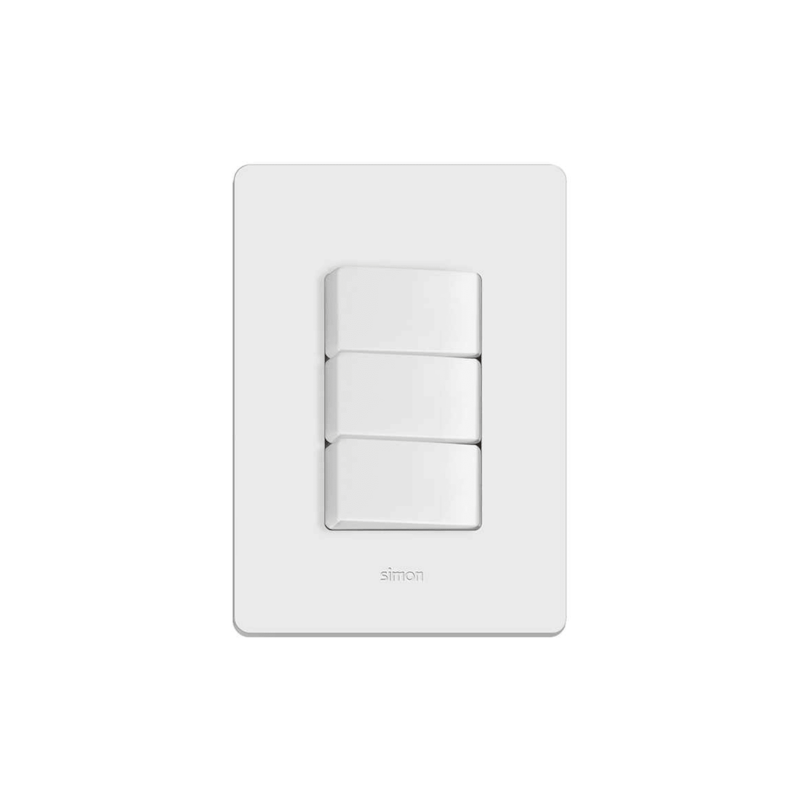 Conjunto 3 Interruptor Simples 10A com Placa Branca Simon