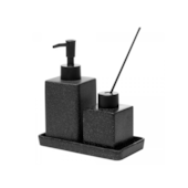 Conjunto 3 Peças Banheiros Granilite Preto Cerâmica Lyor