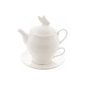 Conjunto 3 Peças de Chá de Porcelana Butterfly Flower Lyor