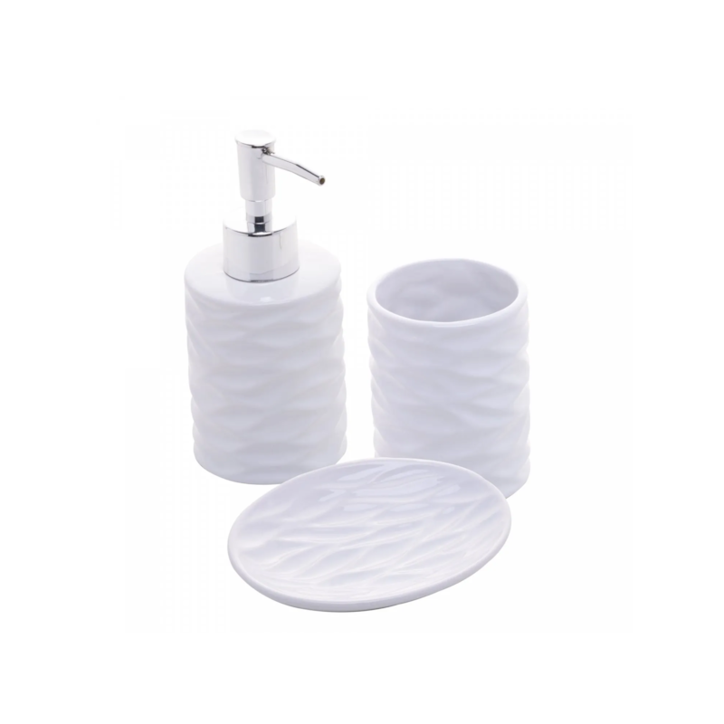 Conjunto 3 Peças para Banheiro de Cerâmica Cannes Branco Lyor