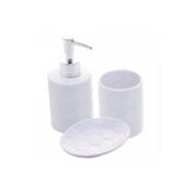 Conjunto 3 Peças para Banheiro de Cerâmica Toulon Branco Lyor