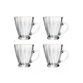 Conjunto 4 Xícaras para Café de Vidro com Fio de Ouro Radial 160ml Lyor