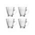 Conjunto 4 Xícaras para Café de Vidro com Fio de Ouro Radial 160ml Lyor