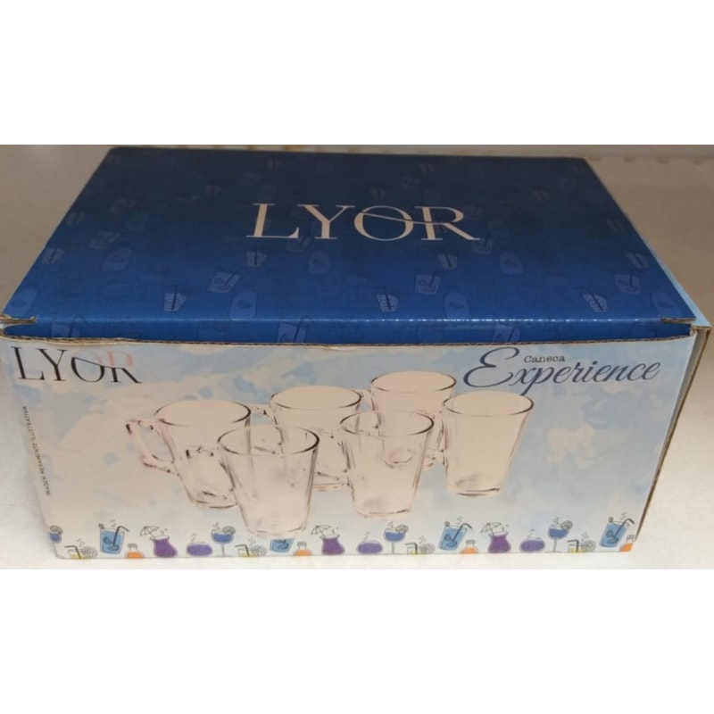 Conjunto 6 Canecas de Vidro Experience 150ml-Lyor 