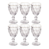 Conjunto 6 Taças Fio Ouro Diamond 325 ml Lyor  Conjunto 6 Taças Fio Ouro Diamond 325 ml Lyor