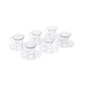 Conjunto 6 Xicaras Café Renaissance Cristal com Pires Lyor