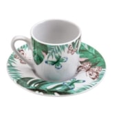 Conjunto 6 Xícaras de Café com Pires de Porcelana 90ml Nature Lyor