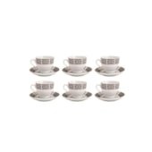 Conjunto 6 Xícaras de Chá com Pires Porcelana Egypt Conjunto 6 Xícaras de Chá com Pires Porcelana Egypt