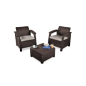 Conjunto Balcony Corfu 2 Poltronas e Mesa de Centro Keter