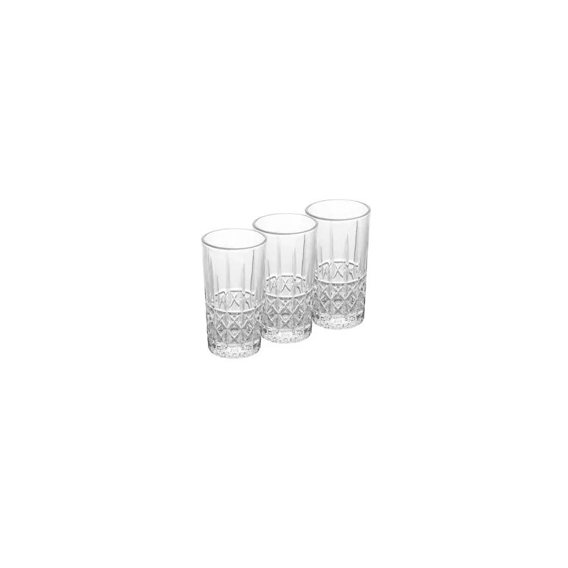 Conjunto de 3 Copos de Cristal Diamante 275ml Lyor