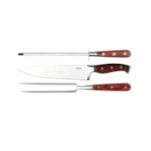 Conjunto de Faca, Garfo e Chaira Steel 3 Peças Mor