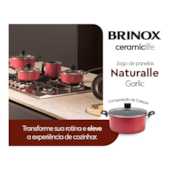 Conjunto de Panelas 5 Peças Garlic Vermelha Brinox