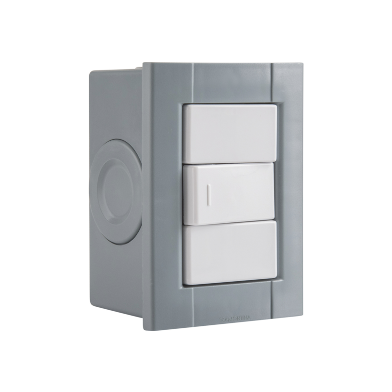 Conjunto de Sobrepor 1 Interruptor Simples 10A Liz Plastibox Tramontina