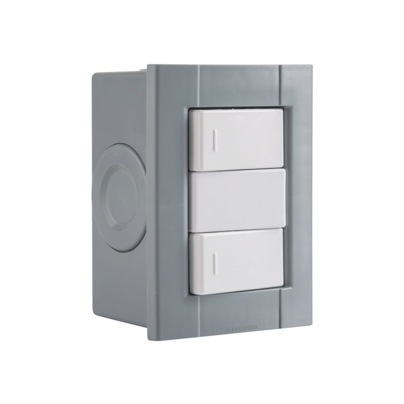 Conjunto de Sobrepor 2 Interruptores Simples 10A Liz Plastibox Tramontina