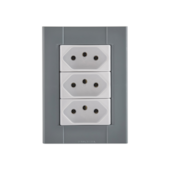 Conjunto de Sobrepor 3 Tomadas 2P+T 20A Liz Plastibox Tramontina
