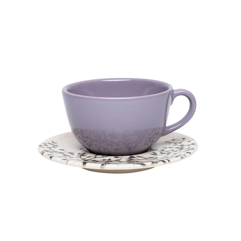 Conjunto de Xícaras e Pires de Chá 12 Peças Lilac Oxford