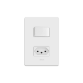 Conjunto Interruptor Simples com Tomada 2P+T 20A Branco Simon