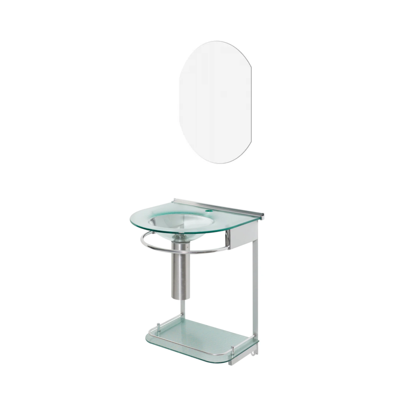 Conjunto Kit Lavabo Toalete Mold 50cm com Espelho 993 Cris Metal