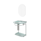 Conjunto Kit Lavabo Toalete Mold 50cm com Espelho 993 Cris Metal Conjunto Kit Lavabo Toalete Mold 50cm com Espelho 993 Cris Metal