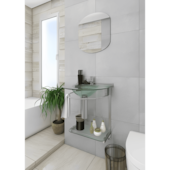 Conjunto Kit Lavabo Toalete Mold 50cm com Espelho 993 Cris Metal