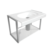 Conjunto Lavabo Chelles Branco Supremo 66cm Cris Metal