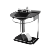 Conjunto Lavabo Mold 972 Preto Cris Metal