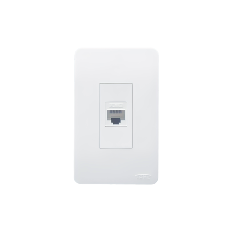 Conjunto Módulo Tomada para Rede RJ45 CAT.5E 8 Vias com Placa Externa Modulare Fame