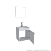 Conjunto New Bari Gabinete com Cuba e Espelheira Branco Real Metais