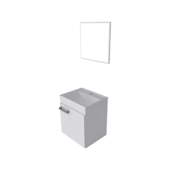Conjunto New Bari Gabinete com Cuba e Espelheira Branco Real Metais