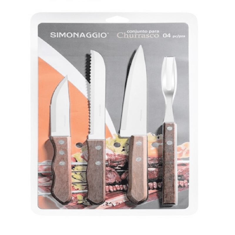 Conjunto para Churrasco 4 Peças Simonaggio