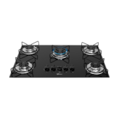 Cooktop 5 Bocas Fit Line a Gás e Mesa de Vidro Preto Fischer