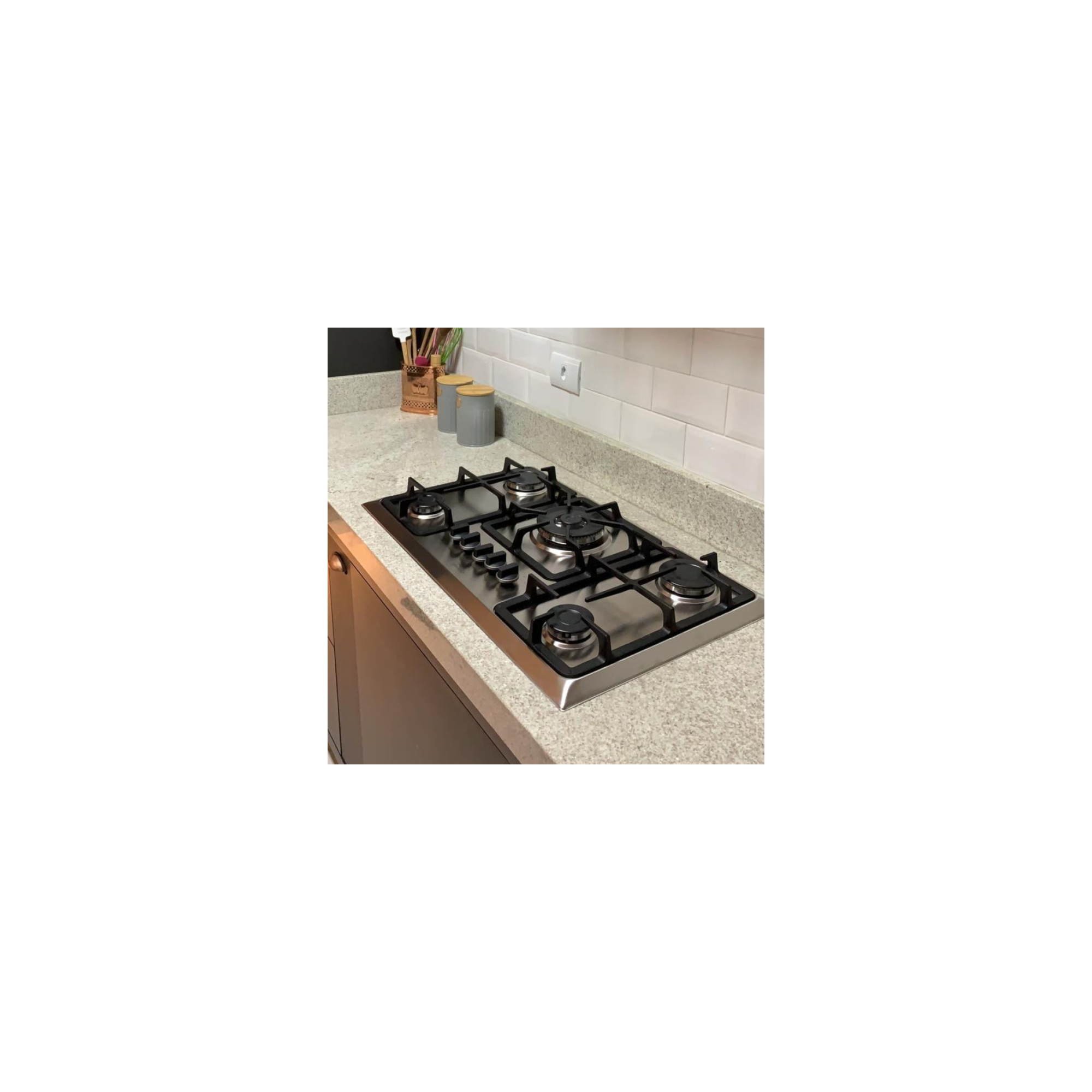 Cooktop 5q Tripla Chama Infinity Gás Mesa Inox Fischer Apotiguar