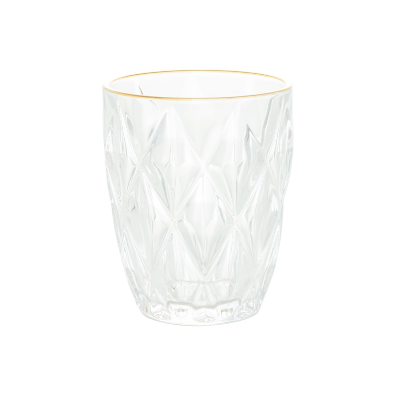 Copo de Vidro Com Fio de Ouro Diamond 270ml Lyor