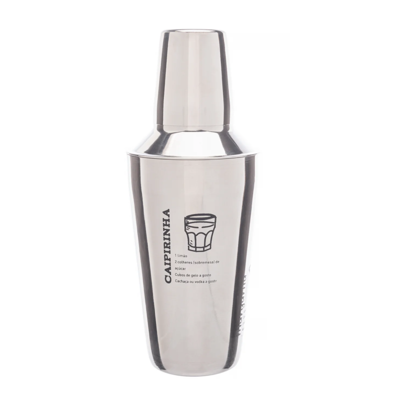 Coqueteleira Aço Inox com Receitas 500ml Lyor
