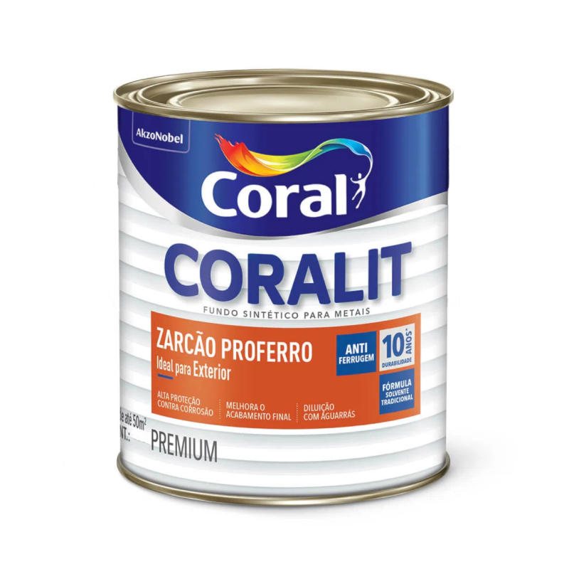 Coralit Fundo Sintético Zarcão Proferro 0.9L Coral