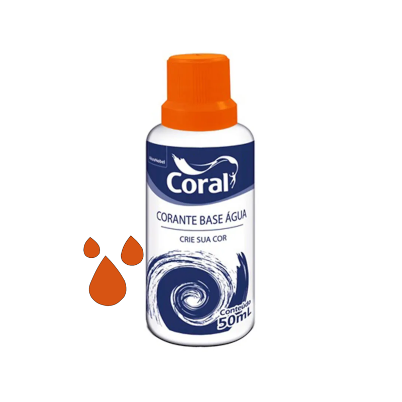 Corante Base de Água Laranja 50ml Coral