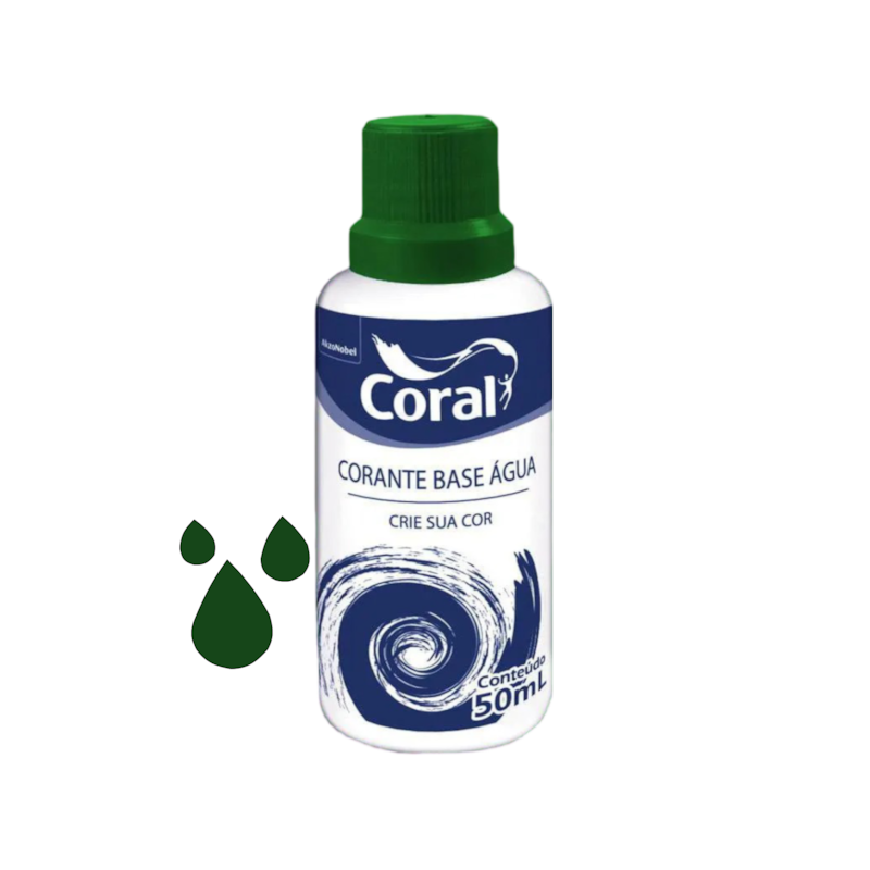 Corante Base de Água Verde 50mL Coral