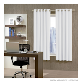Cortina Corta Luz Ilhós 3,00x1,70 metros Branco e Branco Bella Janela
