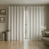 Cortina Corta Luz Ilhós 420x250cm Branco PVC Bella Janela
