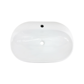 Cuba de Apoio Oval com Mesa 60x40cm Branca Casa Ok