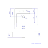 Cuba de Apoio Quadrada Branca 43x45cm Branca L.737 Deca