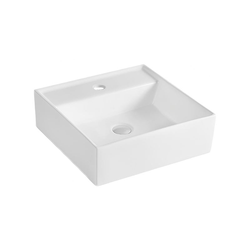 Cuba de Apoio Quadrada Branca com Mesa 38x38x13cm FMTP512 Qualiz